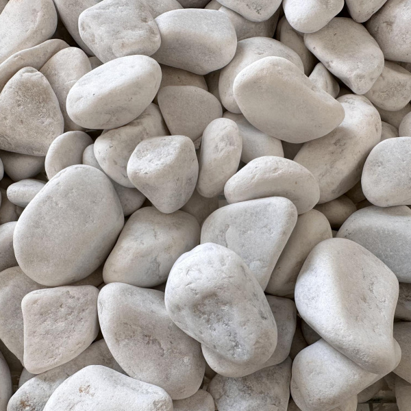 Галька мраморная белая фр. 40-60 мм