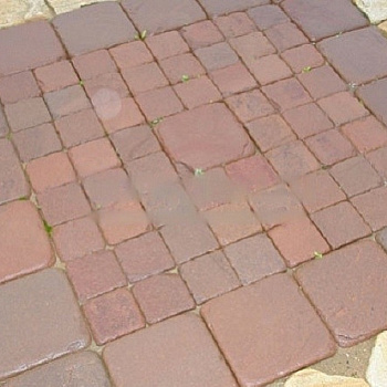 Брусчатка из песчаника терракотовая галтованная